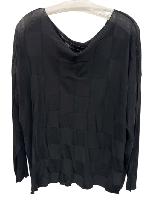 Bitte Kai Rand Size XL Black Viscose Blend Knit Checkered Long Sleeve Sweater Black / XL