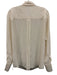 Frame Size L Cream Silk pleat back Long Sleeve Button Down Top Cream / L