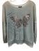 Bella Amore Size M Blue & Silver Viscose Blend Knit Butterfly Sweater Blue & Silver / M