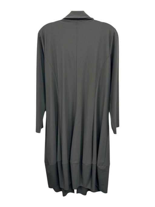 Jason Size L Green Gray Nylon Blend Zip Long Sleeve Midi Dress Green Gray / L