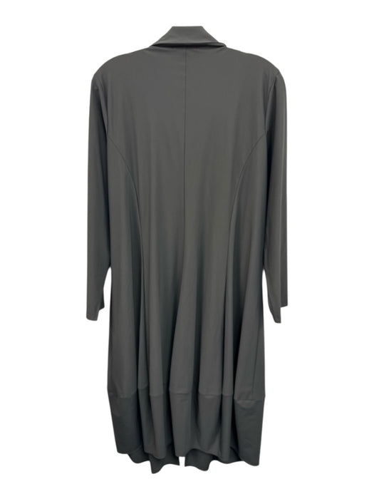 Jason Size L Green Gray Nylon Blend Zip Long Sleeve Midi Dress Green Gray / L