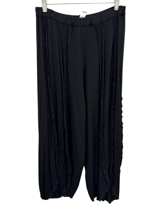 Noblu Size M Black Lettuce edge Crop Wide Leg Pants Black / M