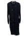 Eva Franco Size 8 Black No Fabric Tag Mock Neck Back Zip & button Dress Black / 8