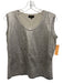 Escada Size M Silver & Taupe No Fabric Tag Sleeveless U Neck Shimmer Top Silver & Taupe / M