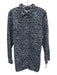 Lafayette 148 Size L Black, Blue & White Cotton Collar Neck Button Down Top Black, Blue & White / L