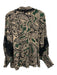 Miss June Paris Size P Black, Green, & Beige Viscose & Rayon Collar Neck Top Black, Green, & Beige / P