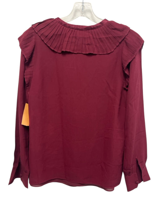 Tory Burch Size 6 Plum Purple Silk & Viscose Scoop Neck Front Tie Top Plum Purple / 6