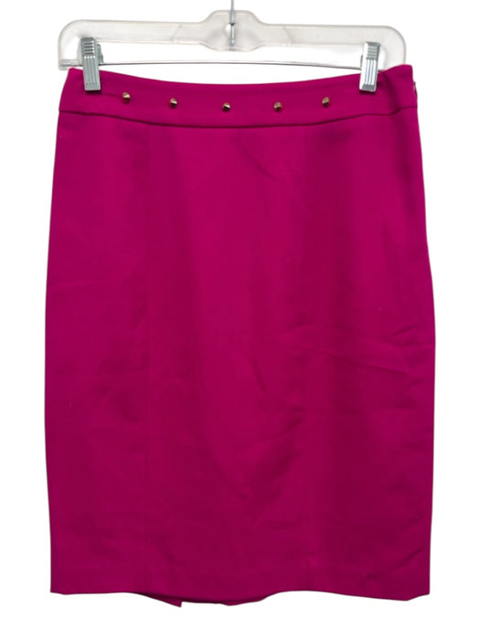 Loeffler Randall Size 8 Mangenta pink Wool Side Zip Gold Tone Hardware Skirt Mangenta pink / 8