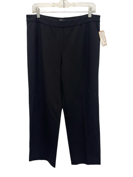 Lafayette 148 Size XL Black Viscose Blend Elastic Waist Straight Leg Pants Black / XL