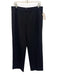 Lafayette 148 Size XL Black Viscose Blend Elastic Waist Straight Leg Pants Black / XL