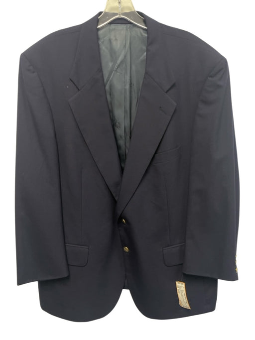 Burberrys Navy Blue Wool Solid 2 Button Men's Blazer Navy Blue / Est L