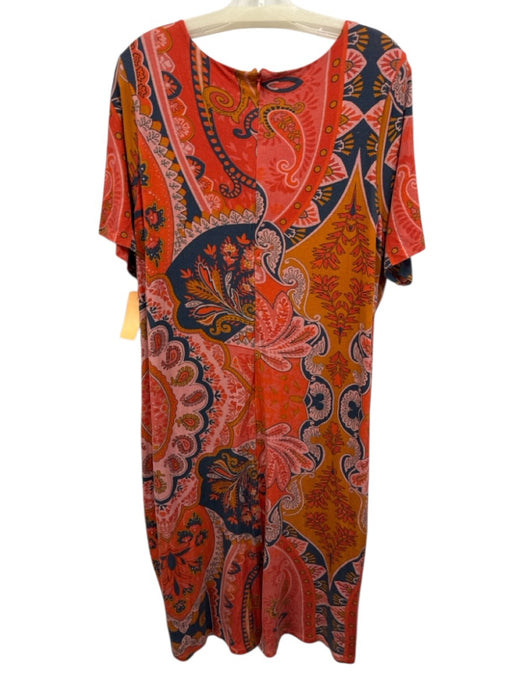 Farm Rio Size 2X Red, Blue, Yellow Short Sleeve Abstract Print T Shirt Dress Red, Blue, Yellow / 2X