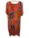 Farm Rio Size 2X Red, Blue, Yellow Short Sleeve Abstract Print T Shirt Dress Red, Blue, Yellow / 2X