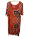 Farm Rio Size 2X Red, Blue, Yellow Short Sleeve Abstract Print T Shirt Dress Red, Blue, Yellow / 2X