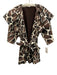 St. John Size 8 Dark Brown & White Cotton & Spandex 1/2 Sleeve Collar Coat Dark Brown & White / 8