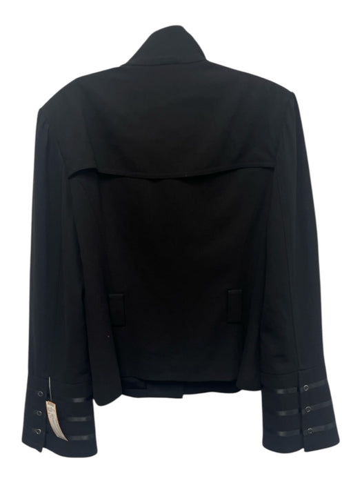 St. John Size 8 Black Buttons Shoulder Pads Stand-Up Collar Jacket Black / 8