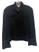 St. John Size 8 Black Buttons Shoulder Pads Stand-Up Collar Jacket Black / 8