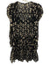 Love Shack Fancy Size 2 Black & Gold Silk & Metallic Embroidered stars Dress Black & Gold / 2