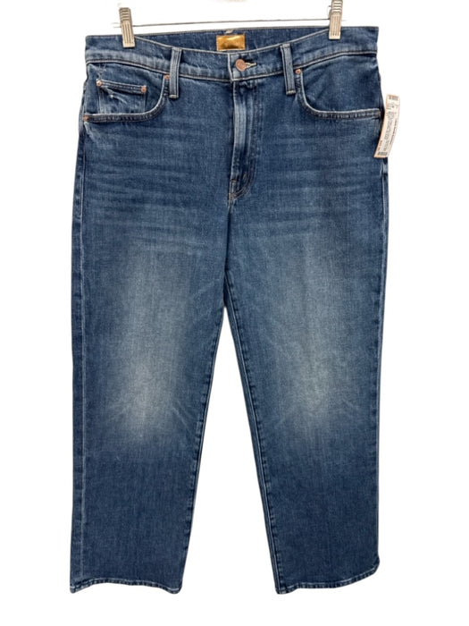 Mother Size 31 Medium Wash Cotton Denim Zip Fly Mid Rise Slim Straight Jeans Medium Wash / 31