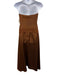 Jovani Size M Warm Brown Silk Strapless Bedazzled Ruffle Gown Warm Brown / M