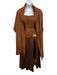 Jovani Size M Warm Brown Silk Strapless Bedazzled Ruffle Gown Warm Brown / M