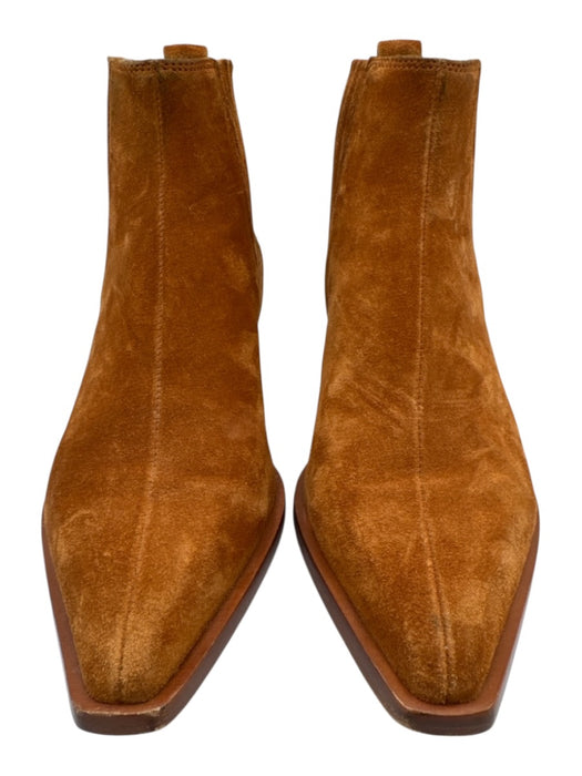 Rag & Bone Shoe Size 36 Cognac Brown Suede leather Stretch Panel Slip On Booties Cognac Brown / 36