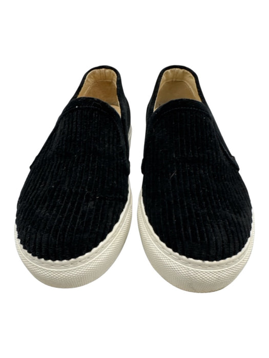 M. Gemi Shoe Size 35.5 Black & White Velvet Ribbed Slip On Flat Sneakers Black & White / 35.5