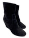 Prada Shoe Size 38 Black Suede leather Inner Side Zip Almond Toe Ankle Booties Black / 38