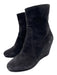 Prada Shoe Size 38 Black Suede leather Inner Side Zip Almond Toe Ankle Booties Black / 38