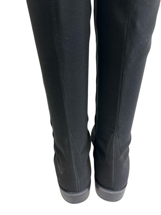 Stuart Weitzman Shoe Size 7 Black Suede leather Stretch Panel Round Toe Boots Black / 7