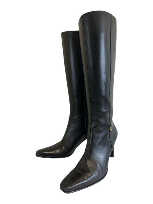 Salvatore Ferragamo Shoe Size 7.5 Black Leather Pointed Square Toe Boots Black / 7.5