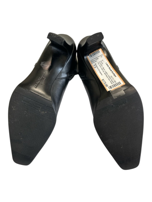 Salvatore Ferragamo Shoe Size 7.5 Black Leather Pointed Square Toe Boots Black / 7.5