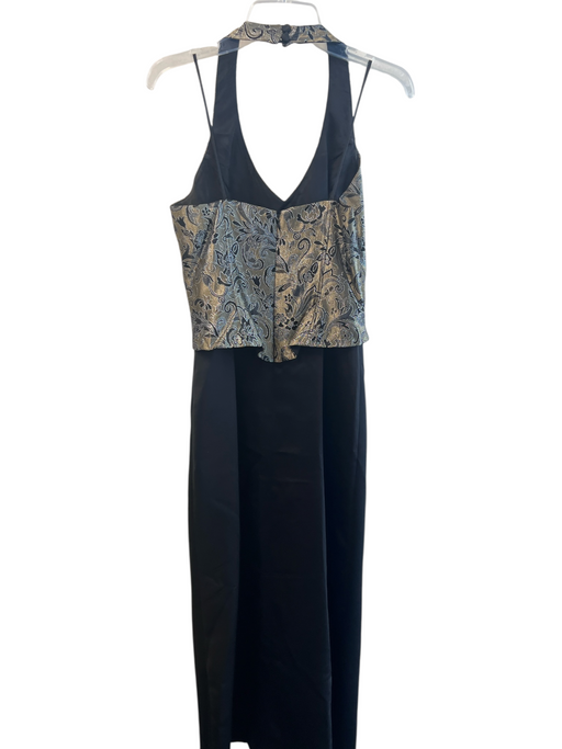 Dave & Johnny Size 10 Black Polyester Satin Bustier Halter Gown Gown Black / 10