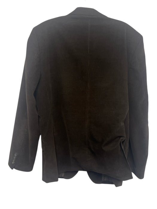 Zegna Brown Cotton Blend Striped 2 Button Men's Blazer Brown / 54L