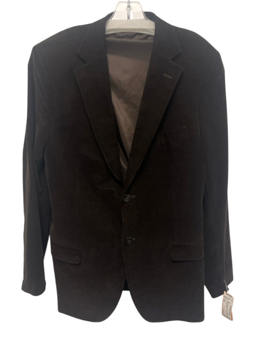Zegna Brown Cotton Blend Striped 2 Button Men's Blazer Brown / 54L