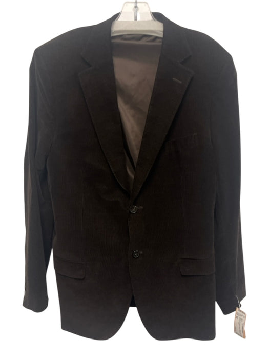Zegna Brown Cotton Blend Striped 2 Button Men's Blazer Brown / 54L