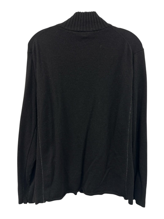 Saks Fifth Ave Size L Black Cashmere Solid Zip UP Men's Sweater Black / L