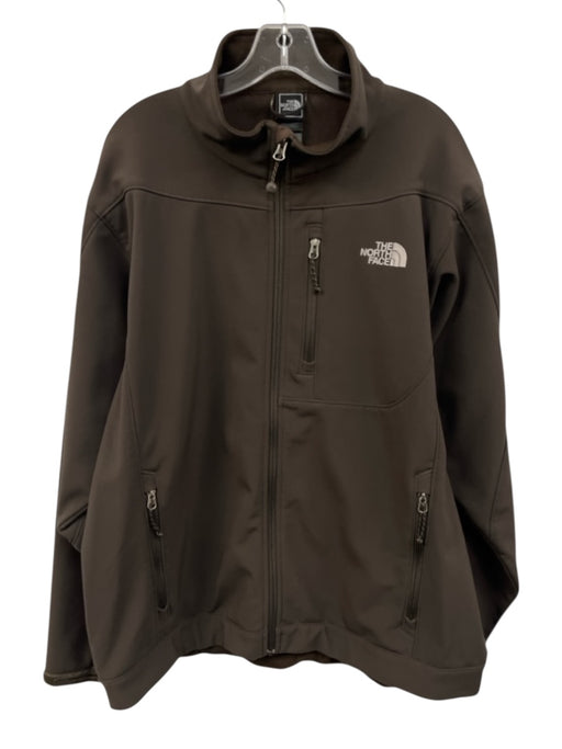 The North Face Size XL Brown Synthetic Solid Zip UP Men's Jacket Brown / XL