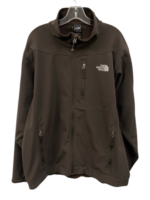 The North Face Size XL Brown Synthetic Solid Zip UP Men's Jacket Brown / XL
