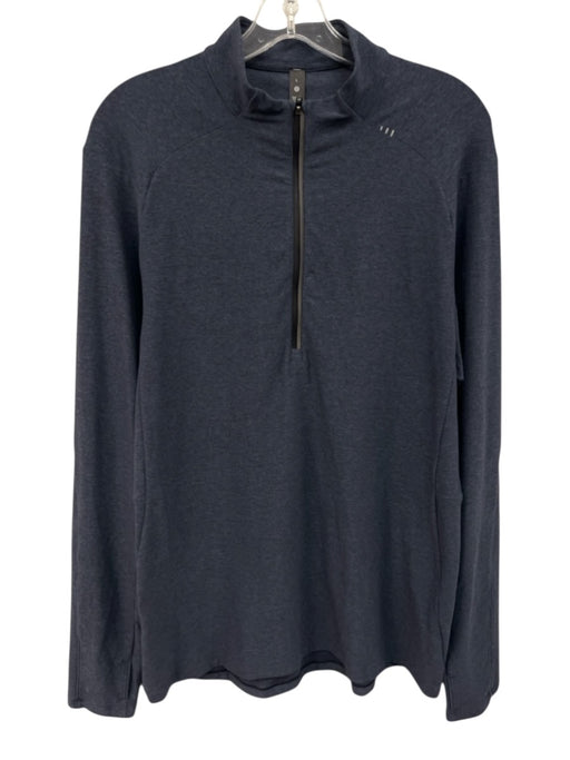 Lululemon Size L Blue Synthetic Heathered Quarter Zip Men's Long Sleeve Shirt Blue / L