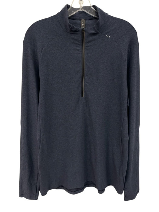 Lululemon Size L Blue Synthetic Heathered Quarter Zip Men's Long Sleeve Shirt Blue / L