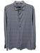 Bugatchi Size L Blue & White Synthetic Abstract Button Up Long Sleeve Shirt Blue & White / L