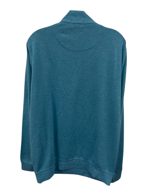 Peter Millar Size L Light blue Cotton Blend Solid Quarter Zip Long Sleeve Shirt Light blue / L