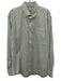 Peter Millar Size L Green & White Cotton Striped Button Up Long Sleeve Shirt Green & White / L