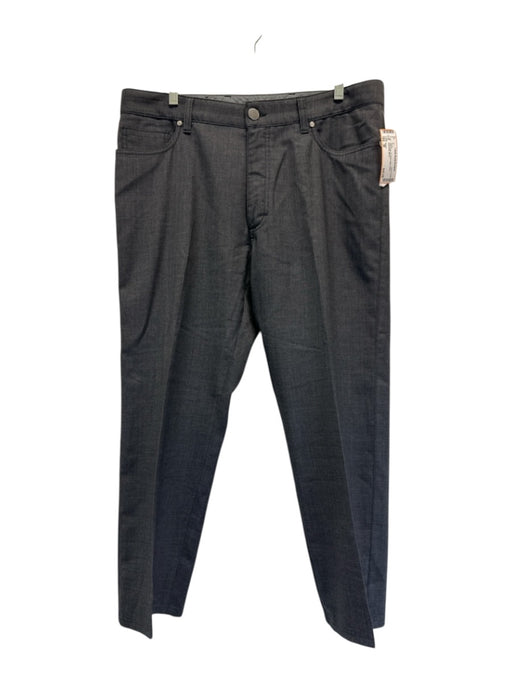 Zegna Size 36 Dark Gray Wool Solid Dress Men's Pants Dark Gray / 36