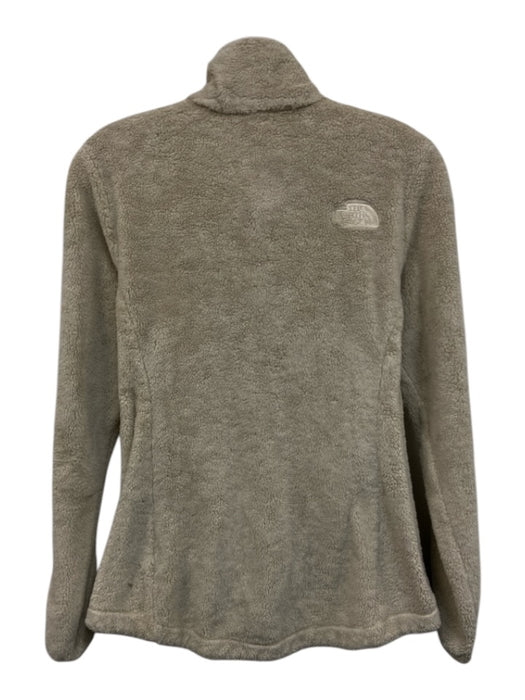 The North Face Size S Cream Polyester Fuzzy Mock Neck Zip Up Jacket Cream / S