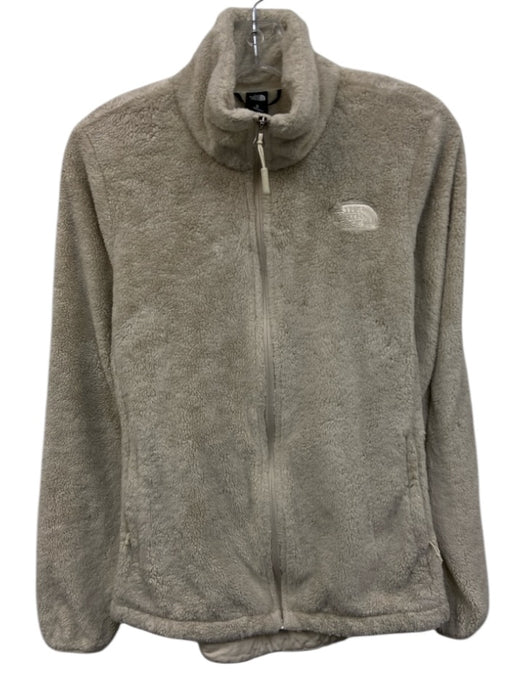 The North Face Size S Cream Polyester Fuzzy Mock Neck Zip Up Jacket Cream / S