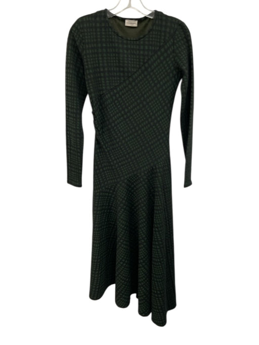 By Malene Birger Size XS Green & Black Cotton & Polyester Long Sleeve Midi Dress Green & Black / XS