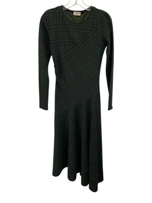 By Malene Birger Size XS Green & Black Cotton & Polyester Long Sleeve Midi Dress Green & Black / XS