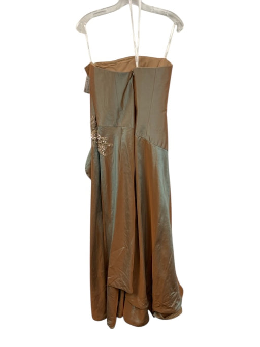 Montage by Mon Cheri Size 8 Brown & Blue Polyester Strapless Iridescent Gown Brown & Blue / 8